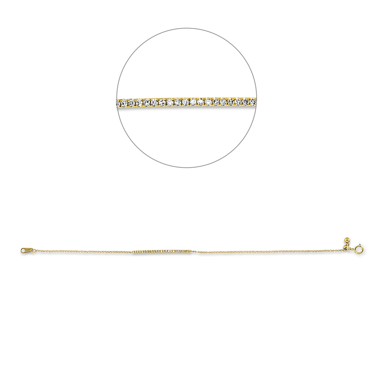 Diamantarmband – 750 Gelbgold · 0,17 ct