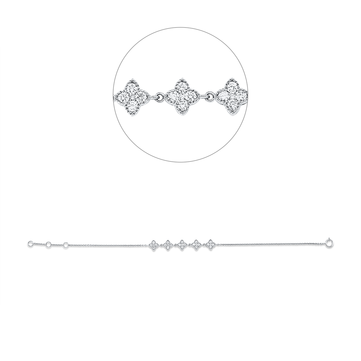 Diamantarmband – 750 Weißgold · 0,59 ct