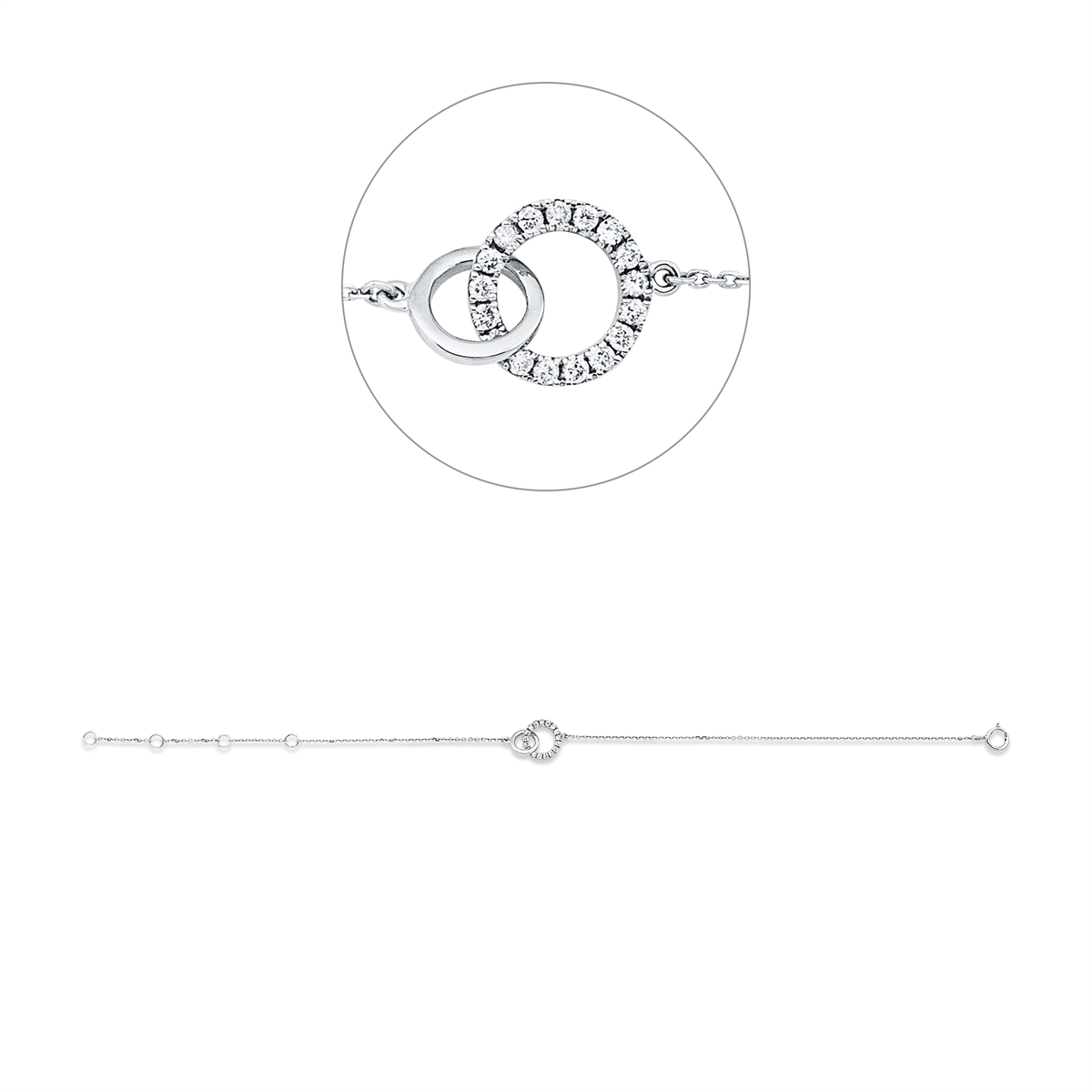 Diamantarmband – 750 Weißgold · 0,10 ct
