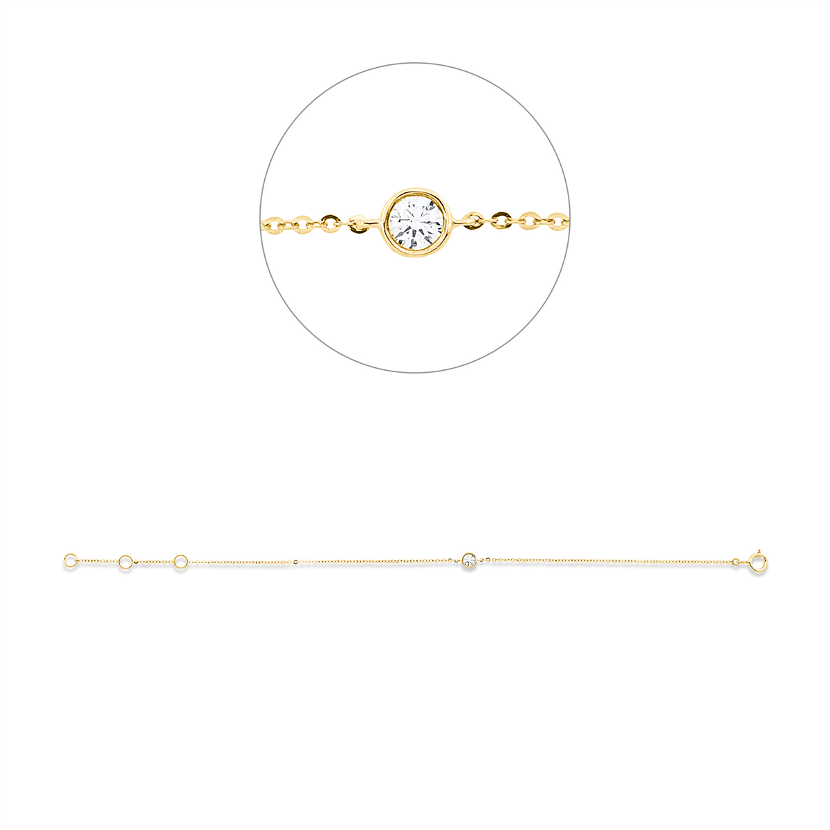 Diamantarmband – 750 Gelbgold · 0,10 ct