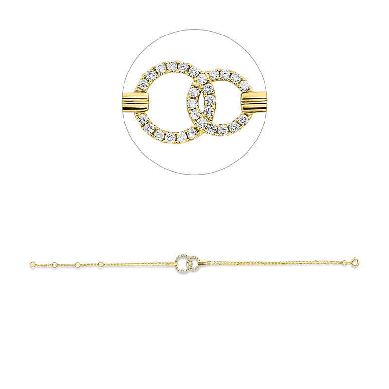 Diamantarmband – 750 Gelbgold · 0,24 ct