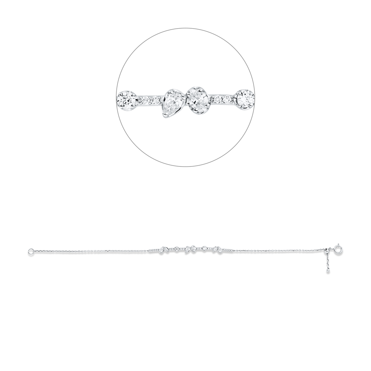 Diamantarmband – 750 Weißgold · 0,56 ct