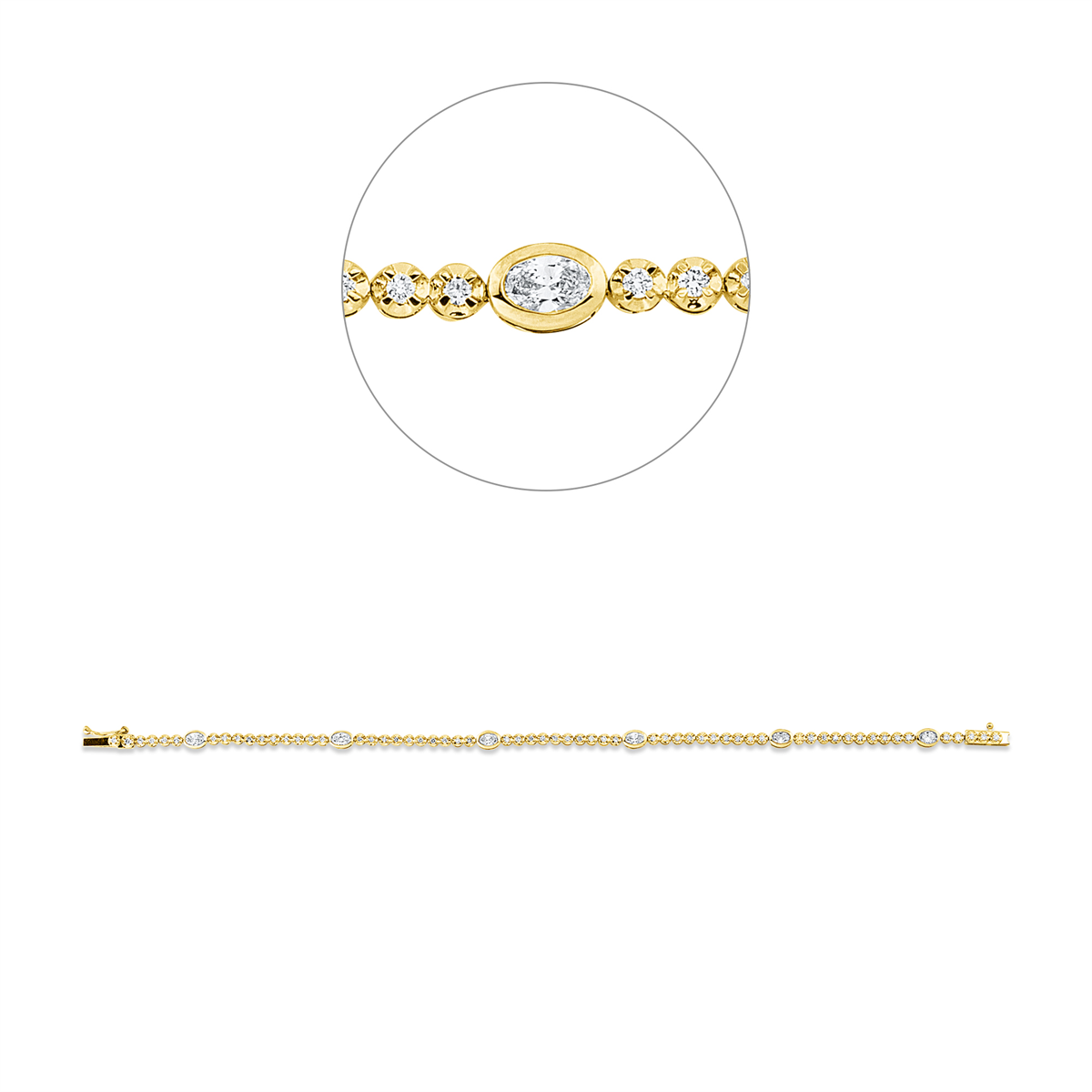 Diamantarmband – 750 Gelb- und Weißgold · 1,15 ct
