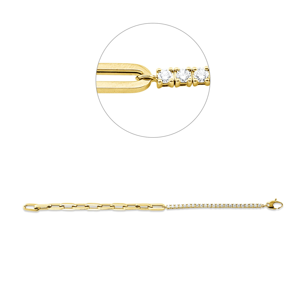Diamantarmband – 750 Gelbgold · 1,15 ct