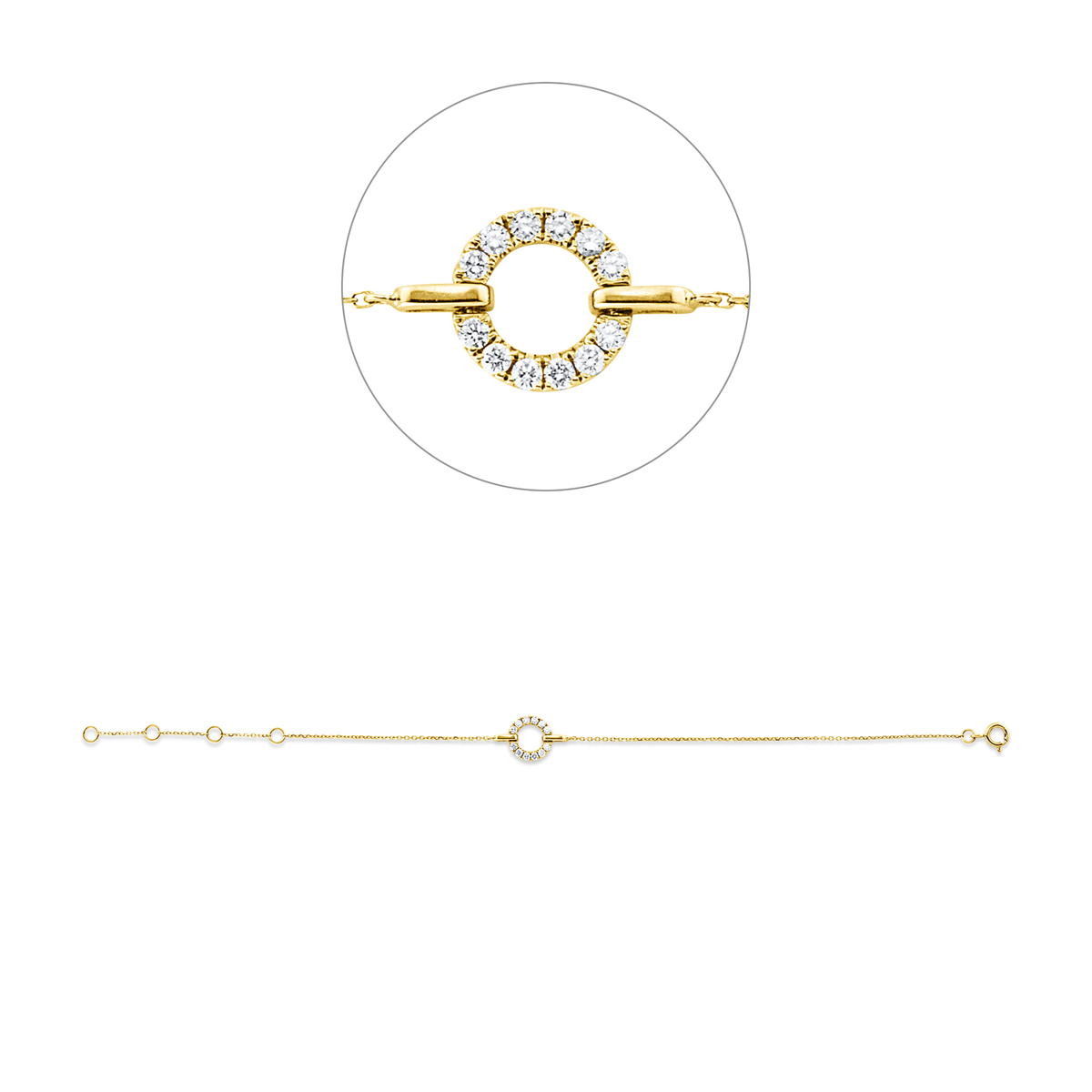 Diamantarmband – 750 Gelbgold · 0,16 ct