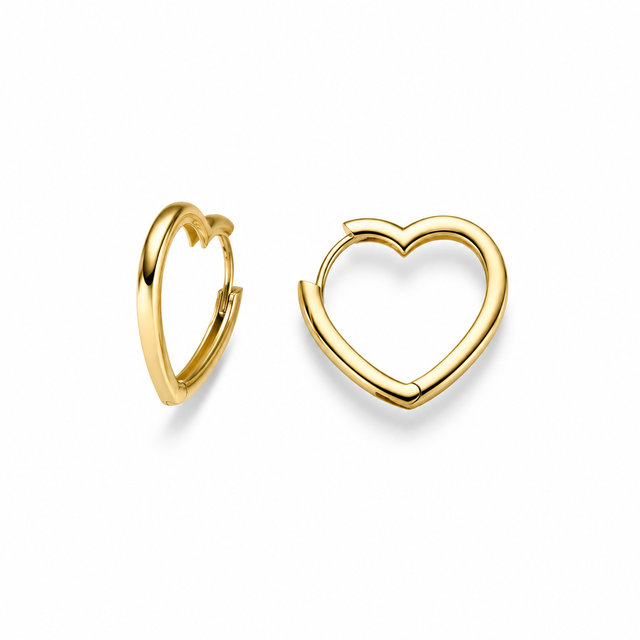 Cœur – Herz-Creolen aus Gelbgold