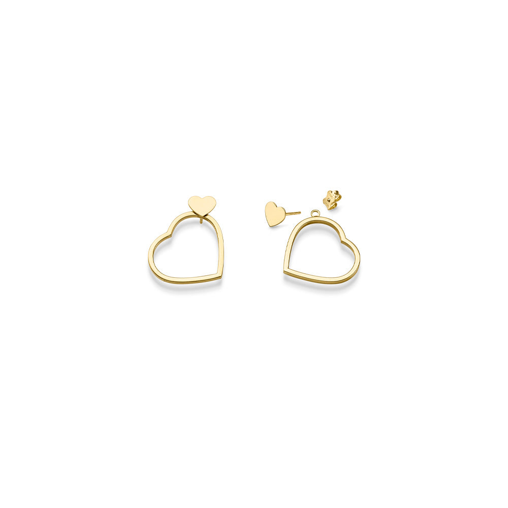 Ohrschmuck Herz Vario – 585 Gelbgold