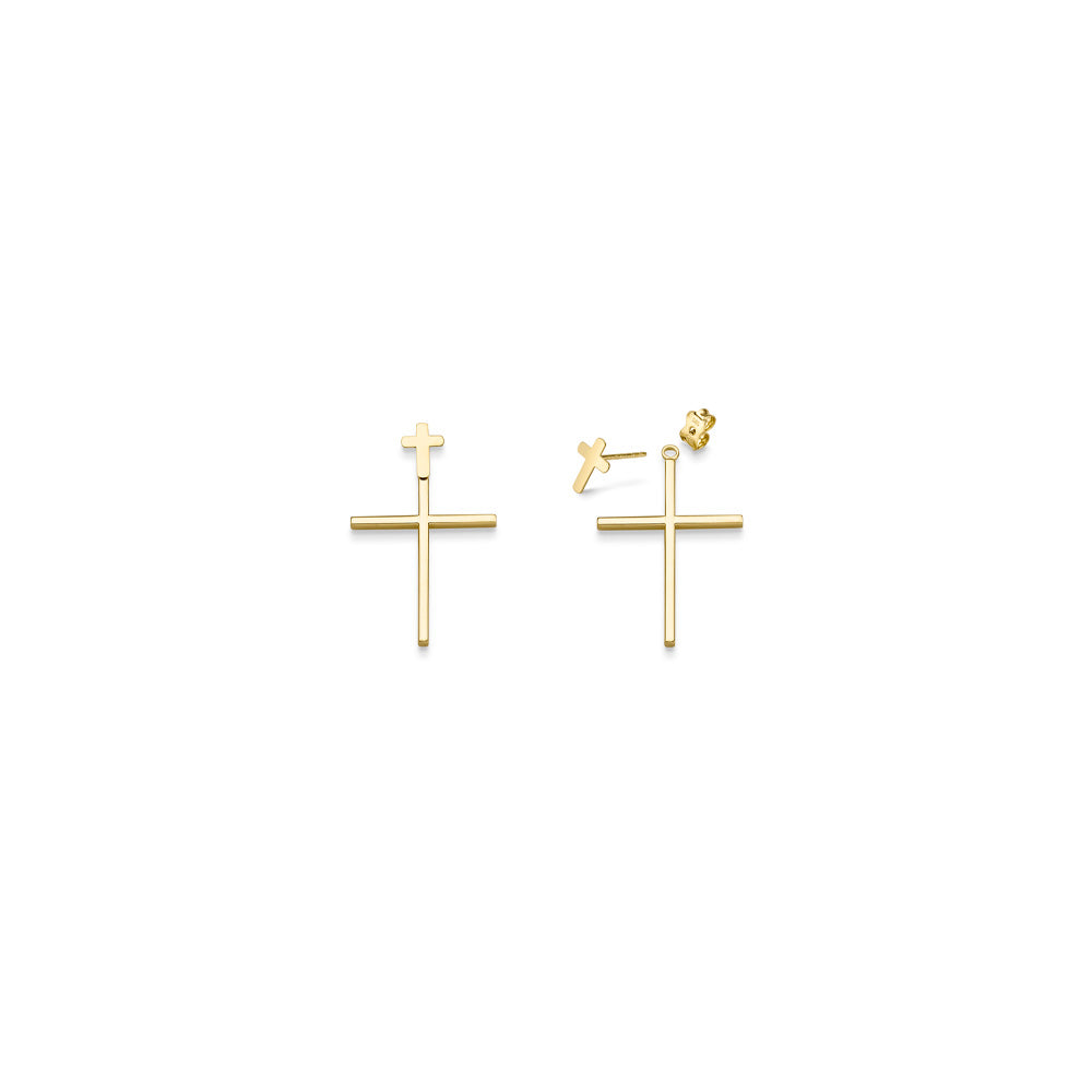 Ohrschmuck Kreuz Vario – 585 Gelbgold