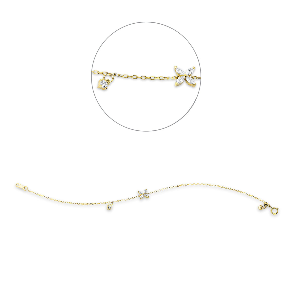 Diamantarmband – 750 Gelbgold · 0,23 ct
