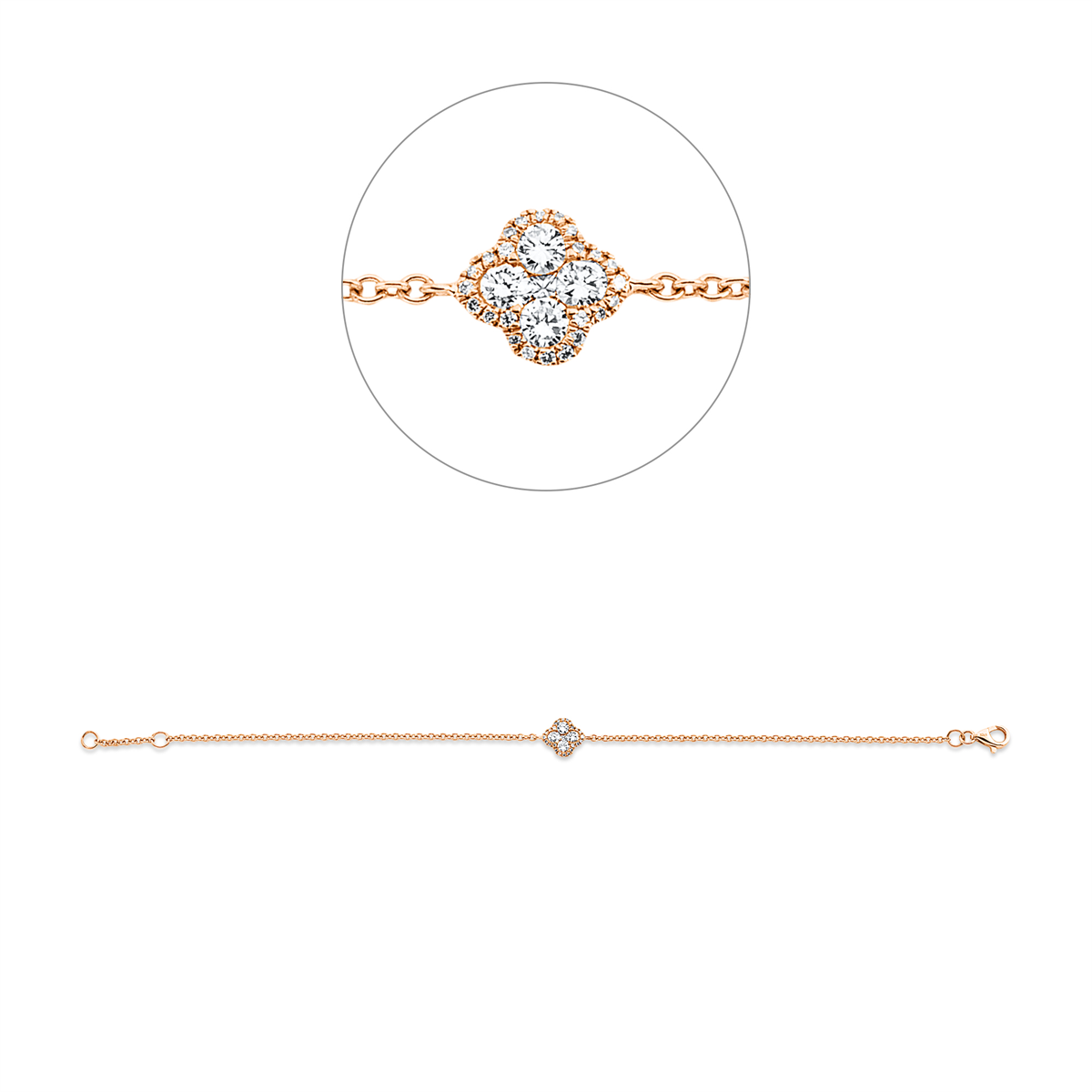 Diamantarmband – 750 Rotgold · 0,35 ct