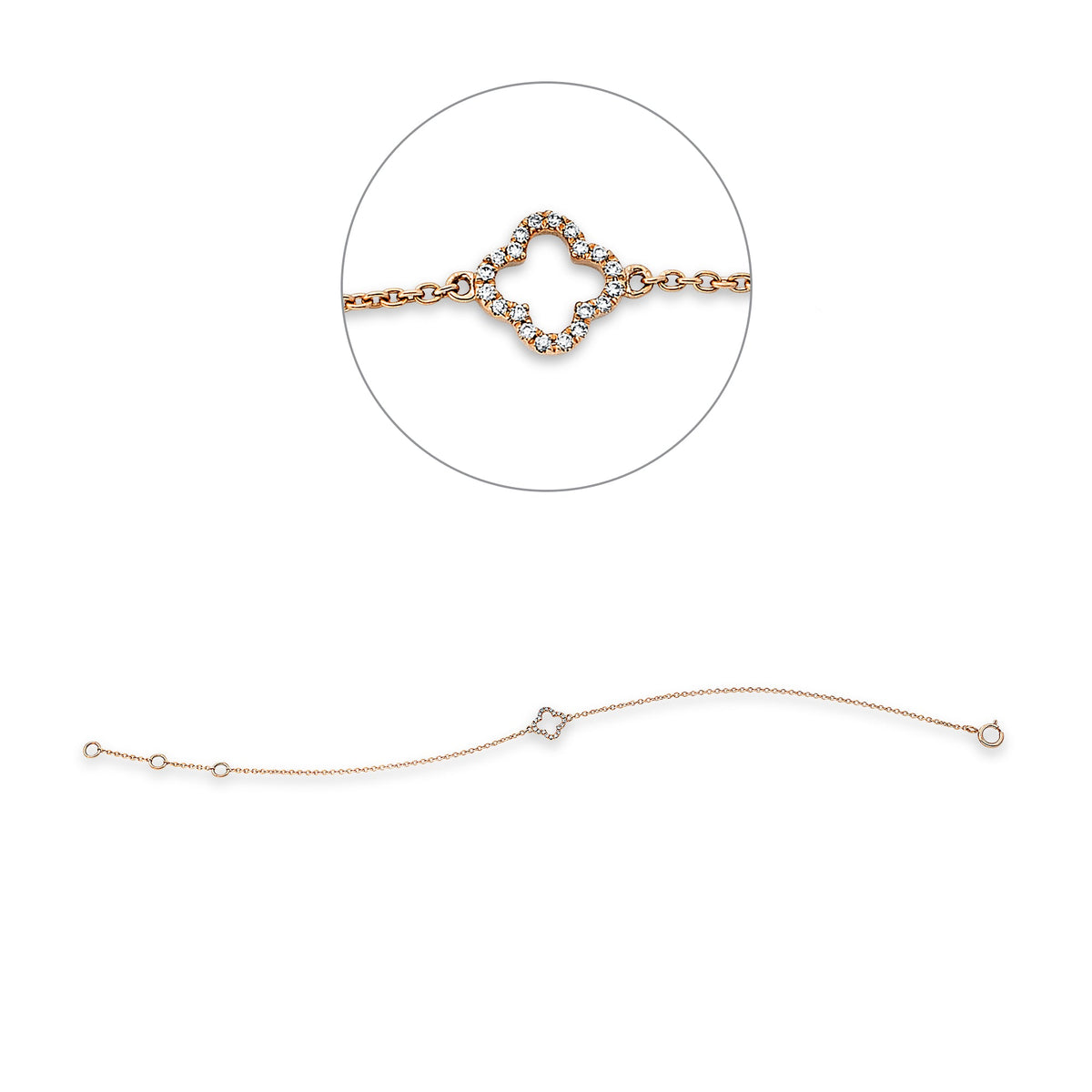 Diamantarmband – 750 Rotgold · 0,05 ct