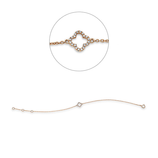 Diamantarmband – 750 Rotgold · 0,05 ct