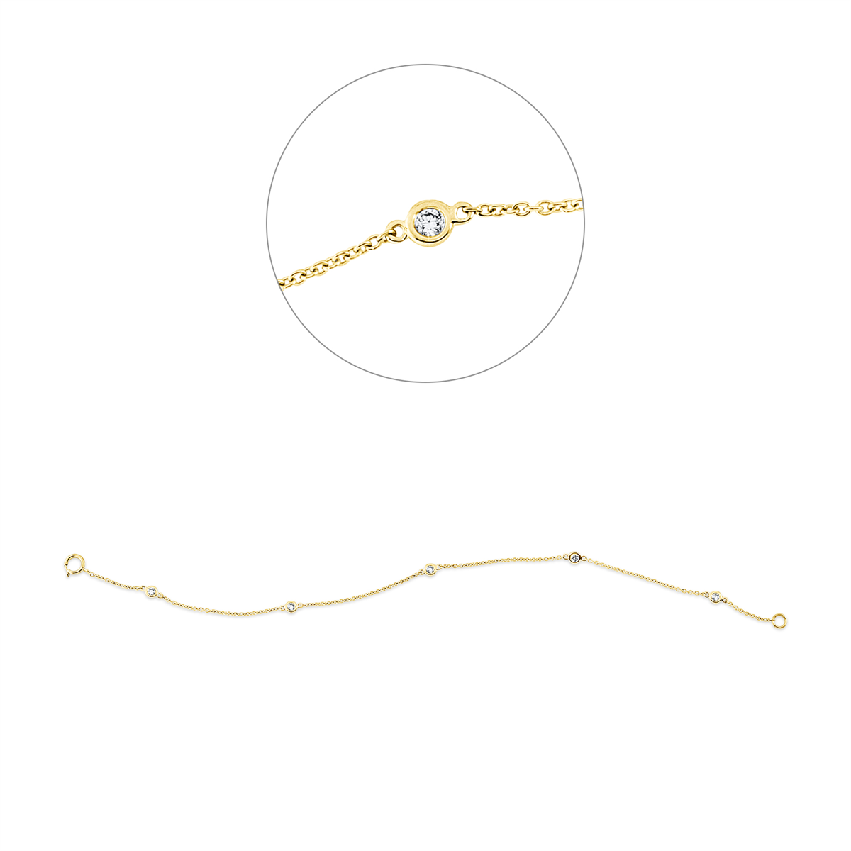 Diamantarmband – 750 Gelbgold · 0,14 ct