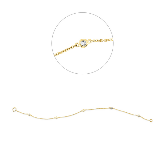 Diamantarmband – 750 Gelbgold · 0,14 ct