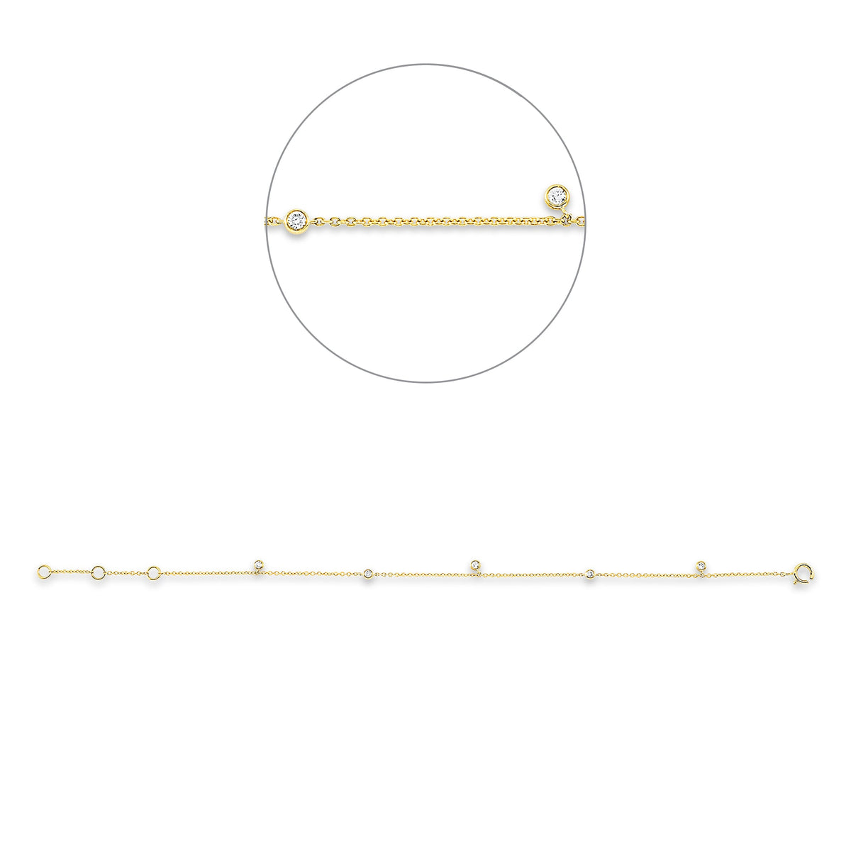 Diamantarmband – 750 Gelbgold · 0,10 ct