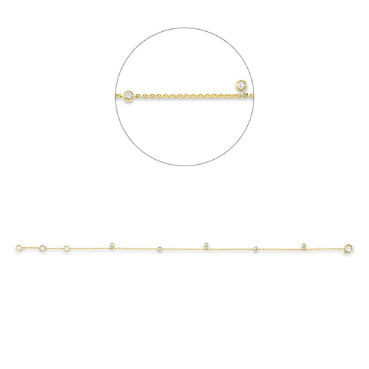 Diamantarmband – 750 Gelbgold · 0,10 ct