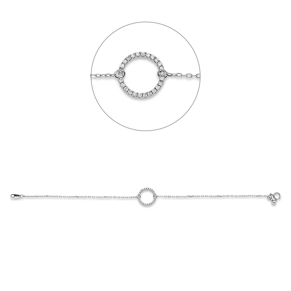 Diamantarmband – 750 Weißgold · 0,16 ct
