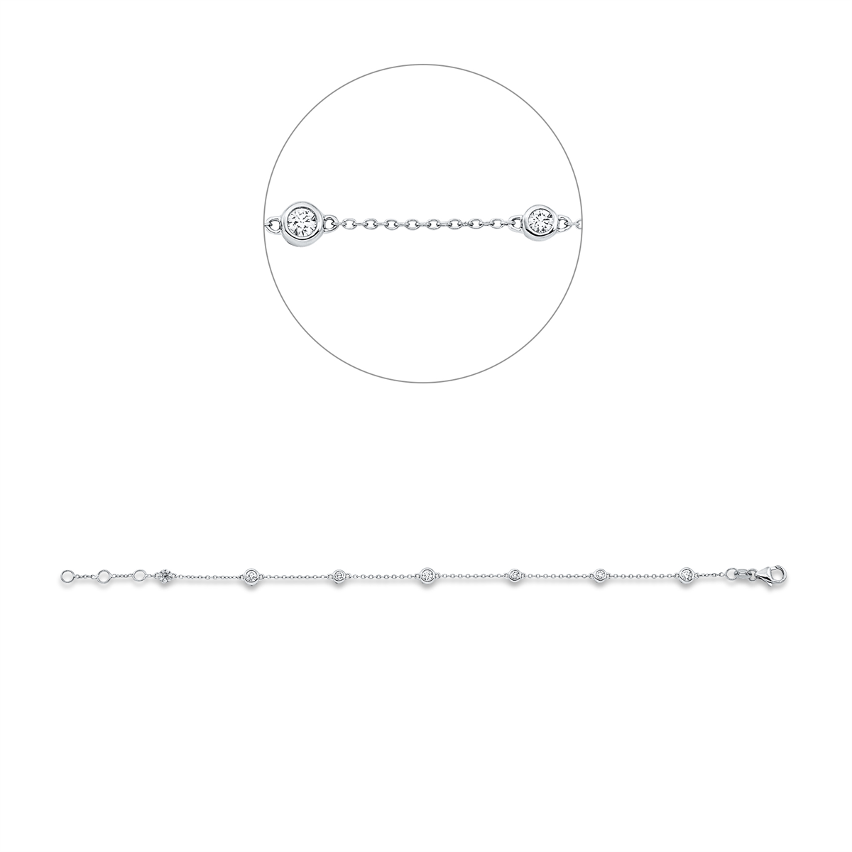Diamantarmband – 750 Weißgold · 0,60 ct