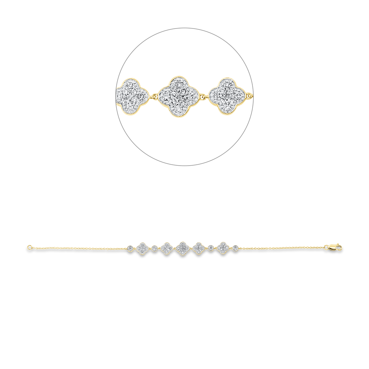 Diamantarmband – 585 Gelbgold · 0,66 ct