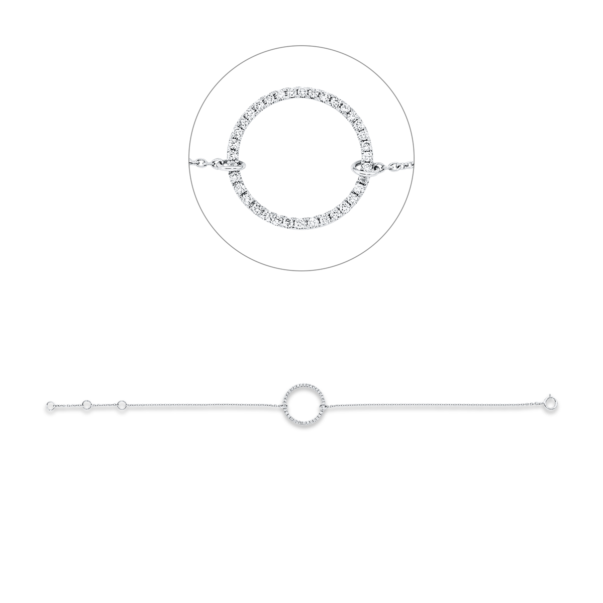 Diamantarmband – 750 Weißgold · 0,19 ct