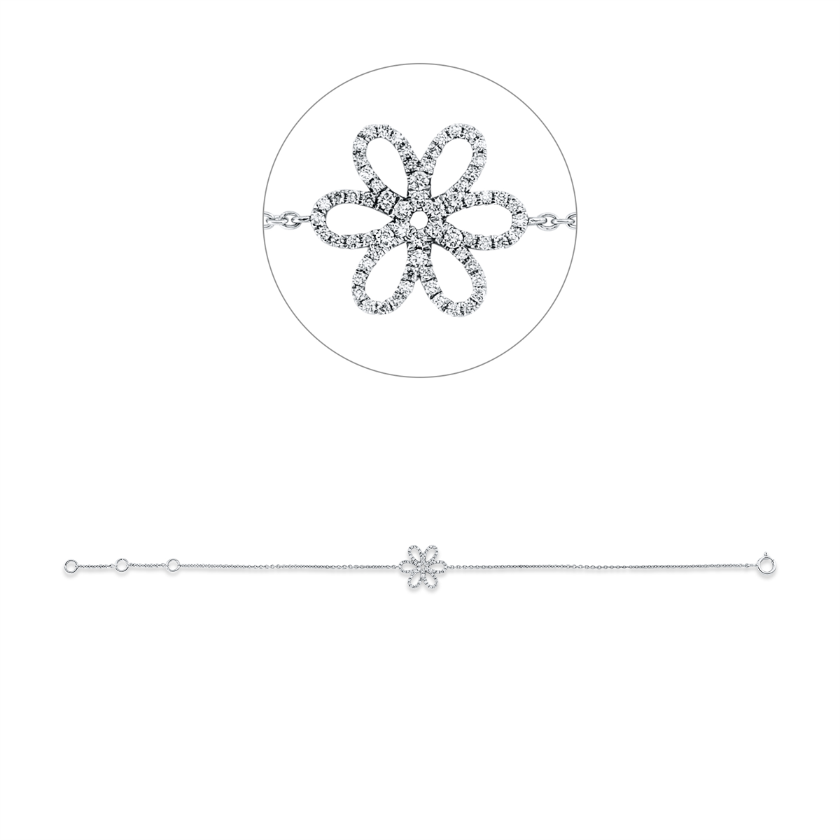 Diamantarmband – 750 Weißgold · 0,18 ct