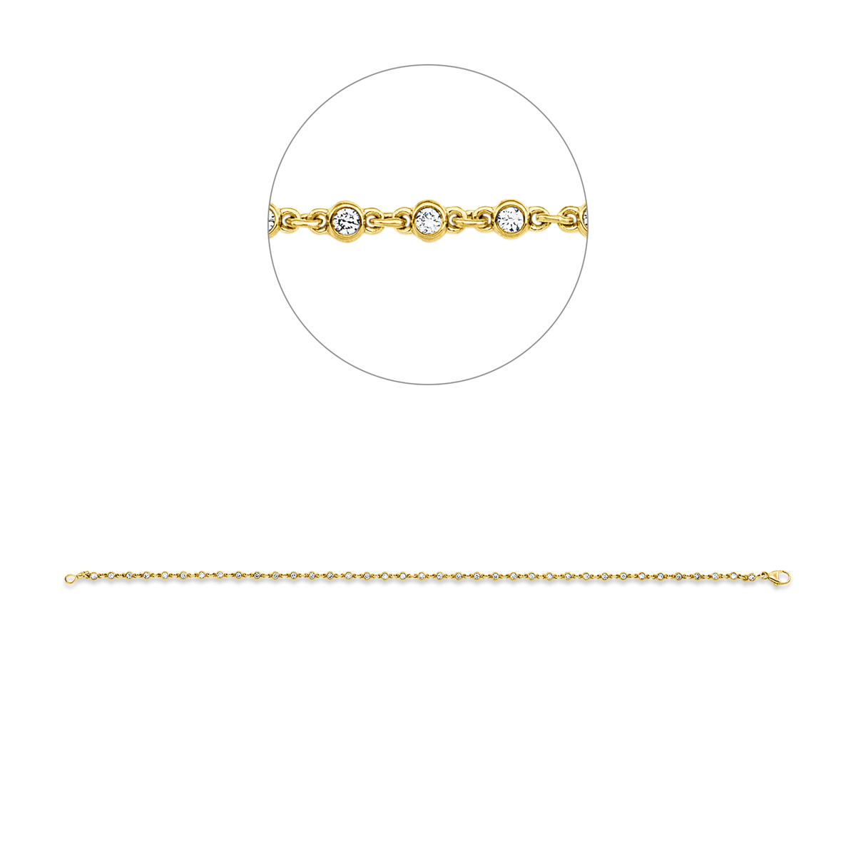 Diamantarmband – 750 Gelbgold · 0,50 ct
