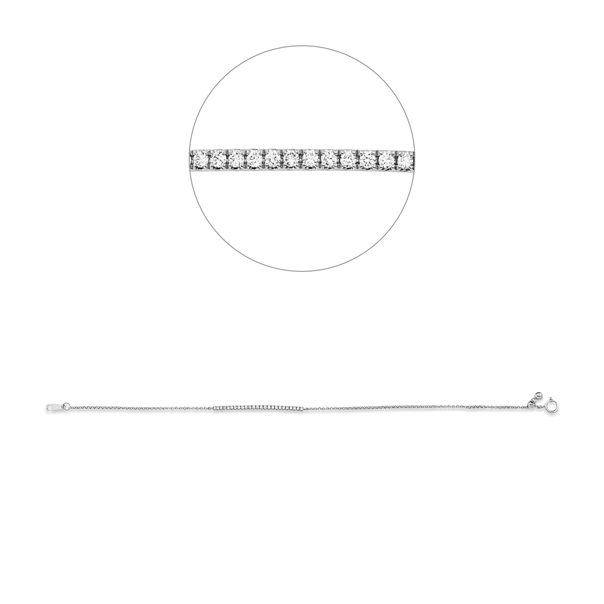 Diamantarmband – 750 Weißgold · 0,15 ct