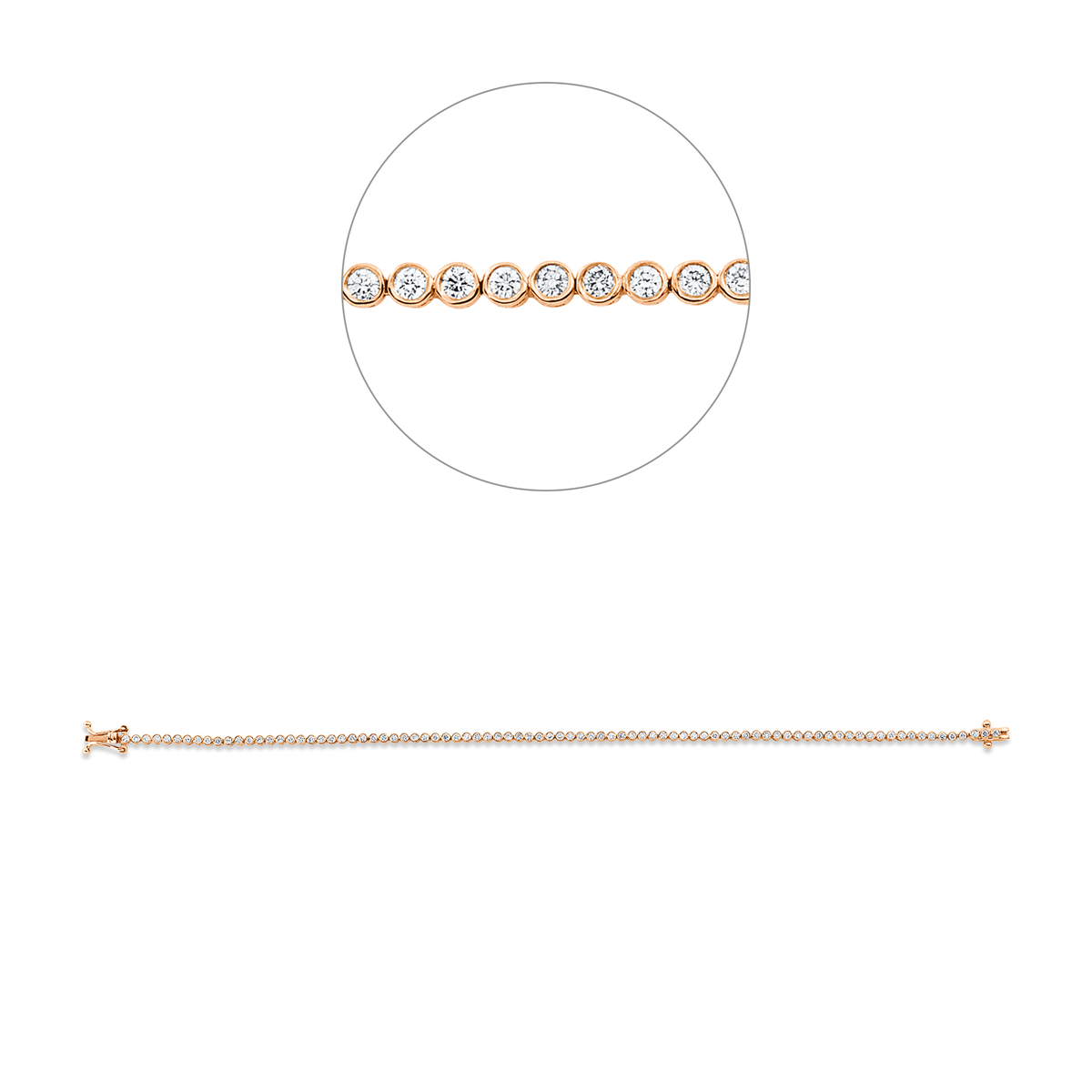Diamantarmband – 750 Rotgold · 1,02 ct