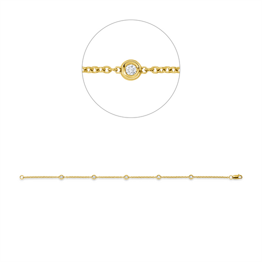 Diamantarmband – 750 Gelbgold · 0,16 ct