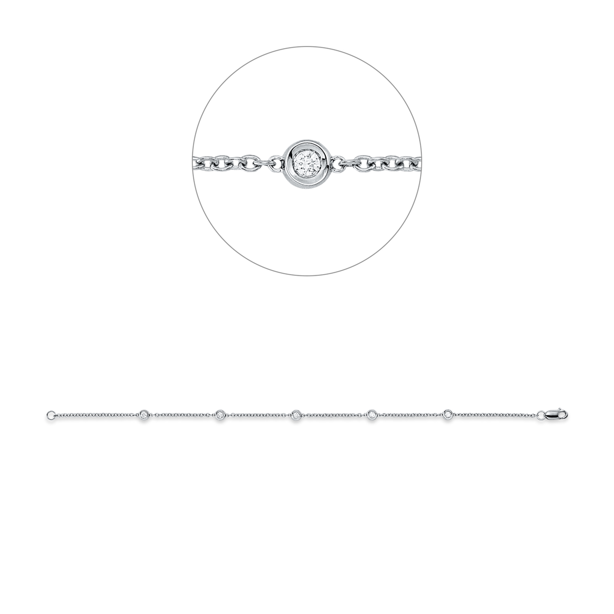 Diamantarmband – 750 Weißgold · 0,16 ct