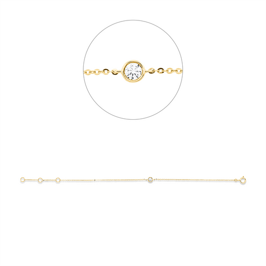 Diamantarmband – 750 Gelbgold · 0,10 ct