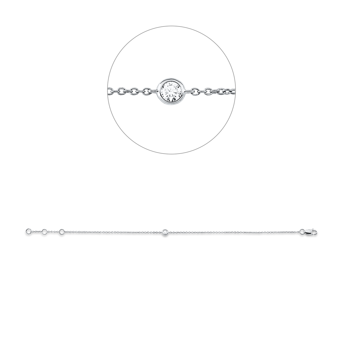 Diamantarmband – 750 Weißgold · 0,09 ct