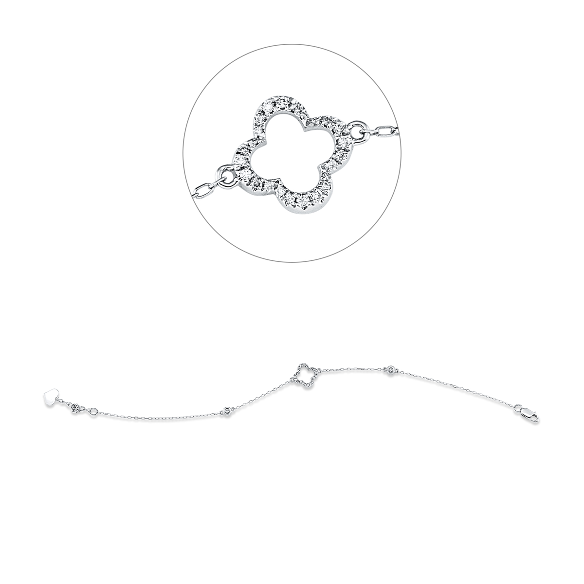 Diamantarmband – 585 Weißgold · 0,12 ct