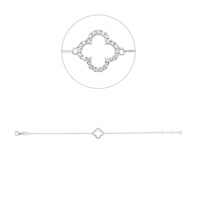 Fleur Petite – Diamantarmband aus Weißgold