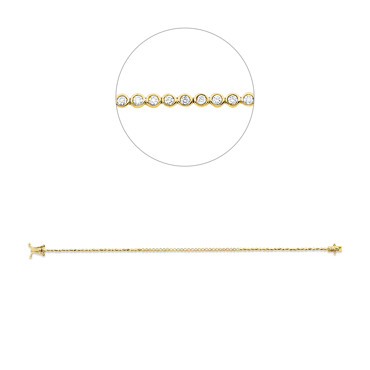 Diamantarmband – 750 Gelbgold · 0,26 ct