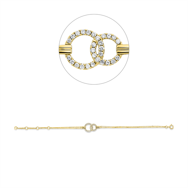 Intreccio – Diamantarmband aus Gelbgold