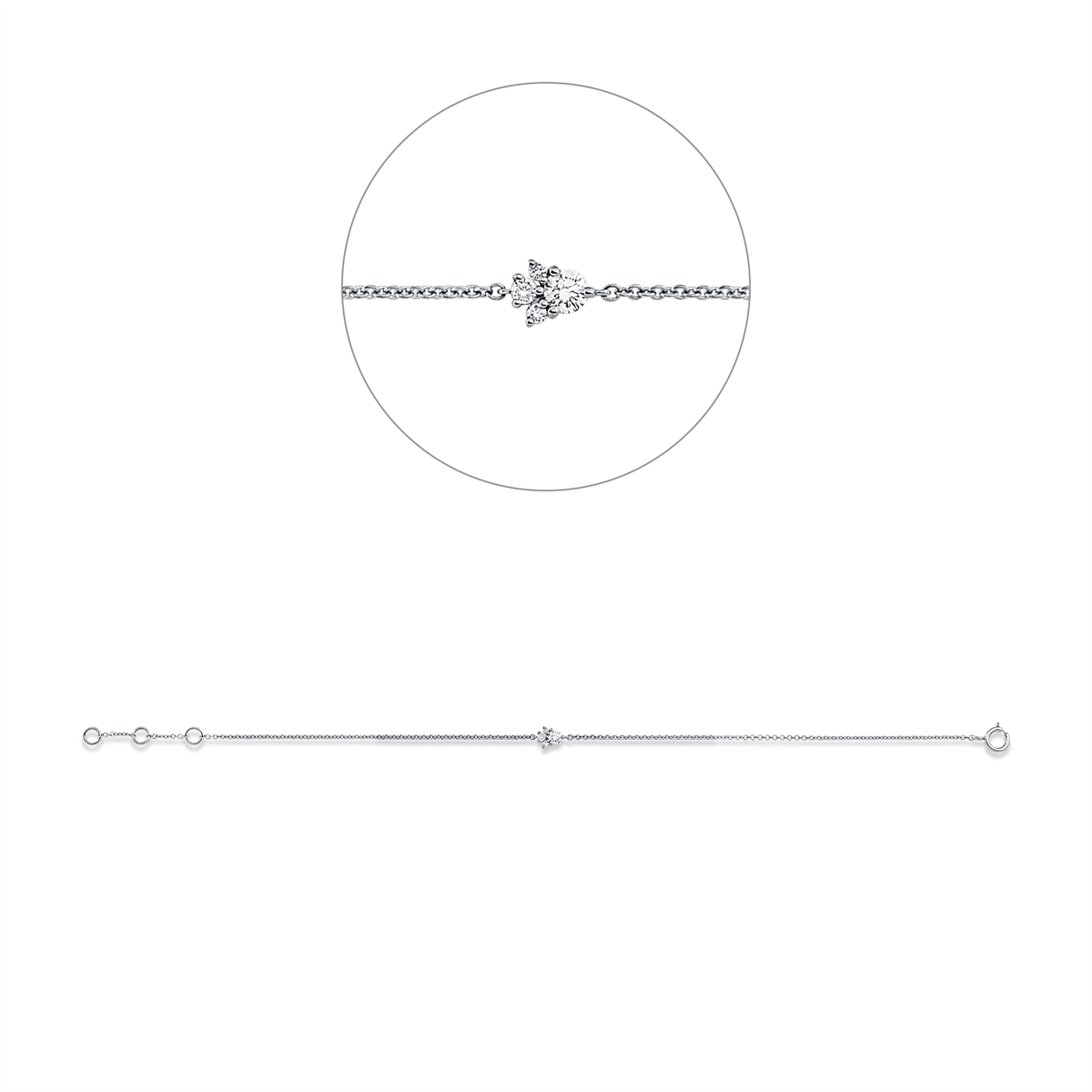 Diamantarmband – 750 Weißgold · 0,12 ct