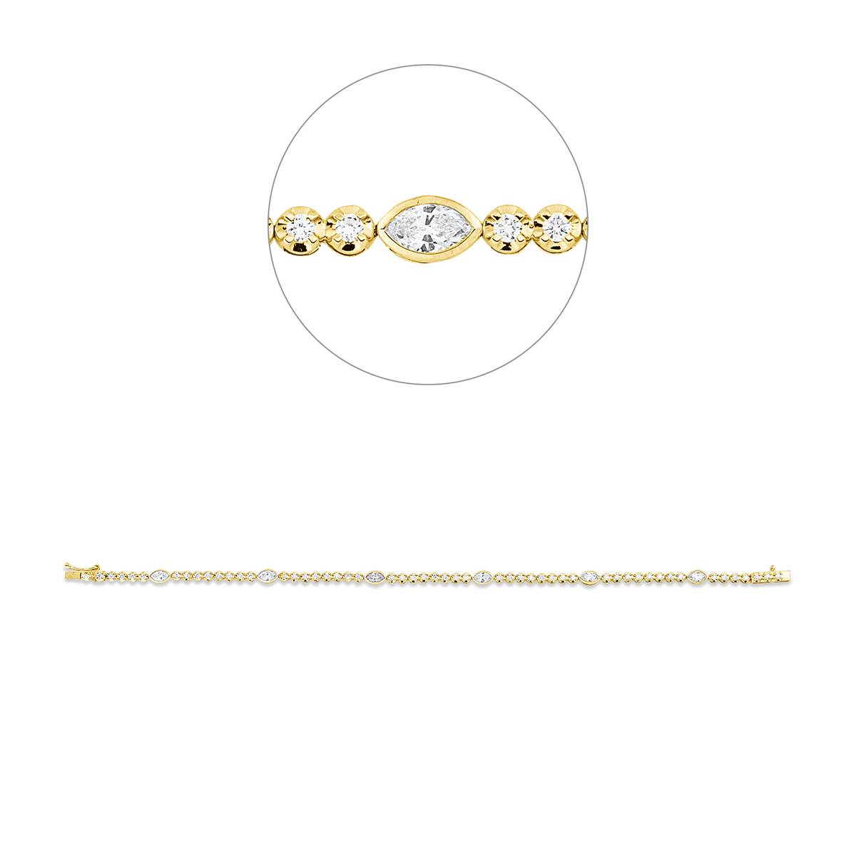 Diamantarmband – 750 Gelb- und Weißgold · 1,44 ct