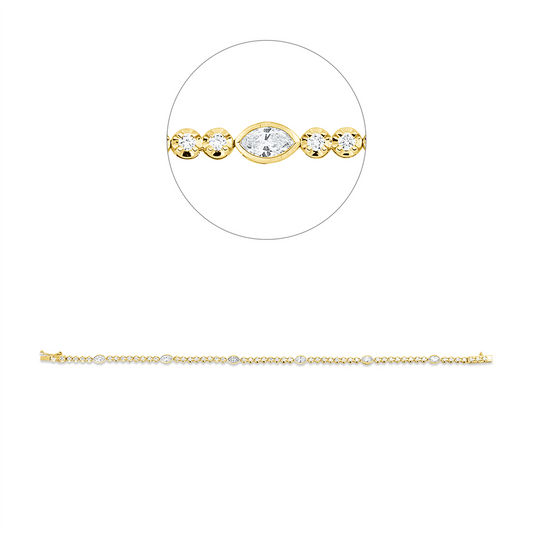Diamantarmband – 750 Gelb- und Weißgold · 1,44 ct