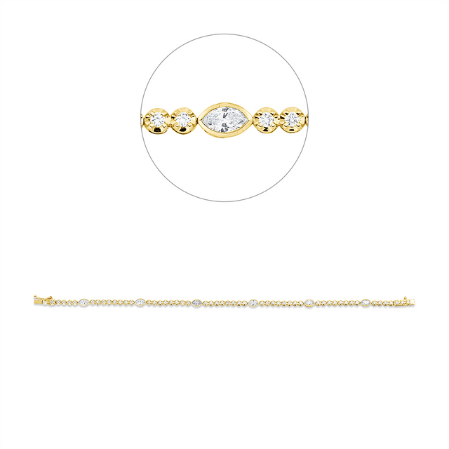 Harmonie – Diamantarmband aus Gelb- und Weißgold