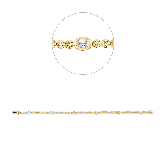 Diamantarmband – 750 Gelb- und Weißgold · 1,15 ct