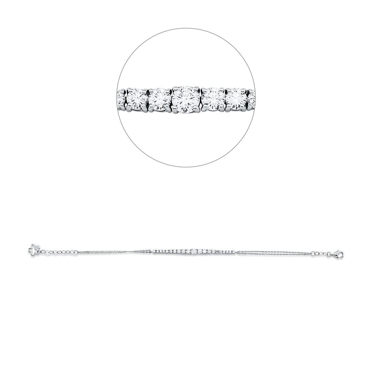 Diamantarmband – 585 Weißgold · 0,99 ct