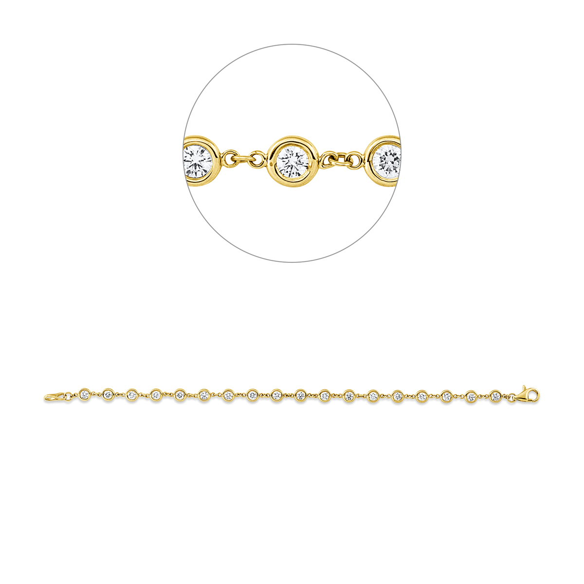 Diamantarmband – 585 Gelbgold · 1,62 ct