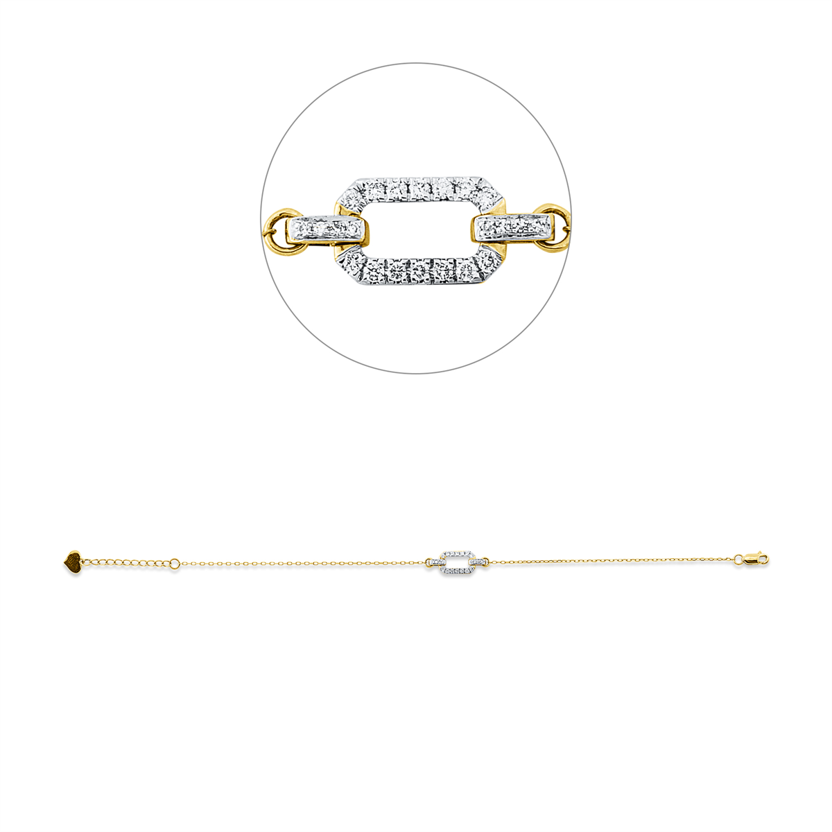 Diamantarmband – 585 Gelb- und Weißgold · 0,15 ct