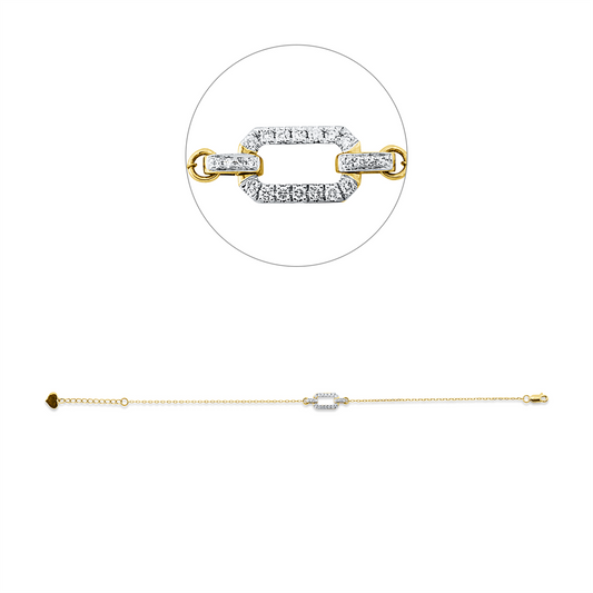 Diamantarmband – 585 Gelb- und Weißgold · 0,15 ct