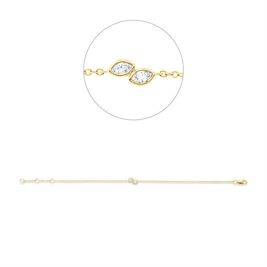 Diamantarmband – 750 Gelbgold · 0,16 ct