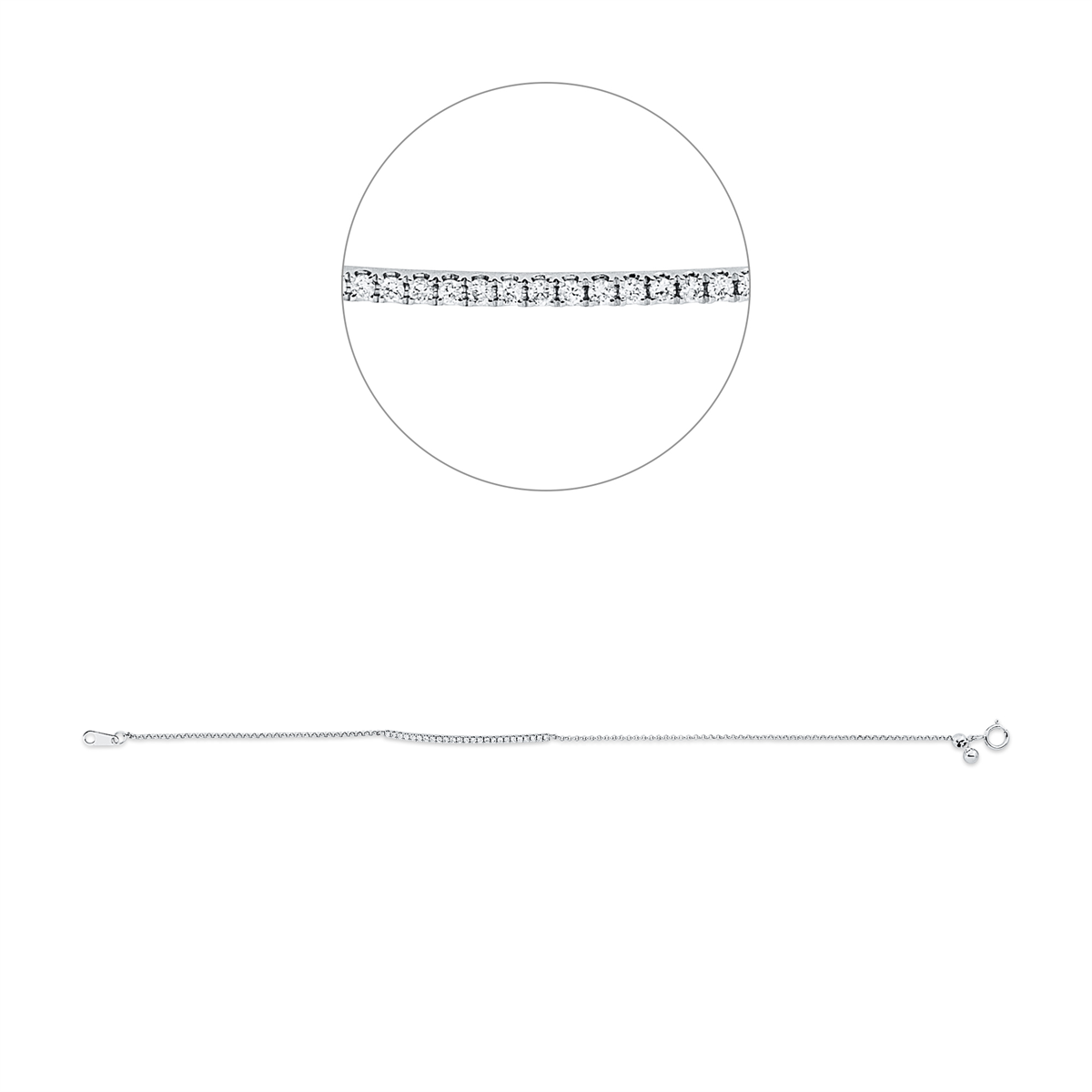Diamantarmband – 750 Weißgold · 0,15 ct