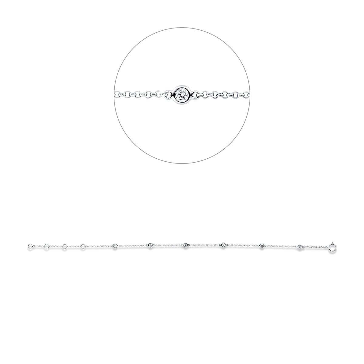 Diamantarmband – 750 Weißgold · 0,13 ct