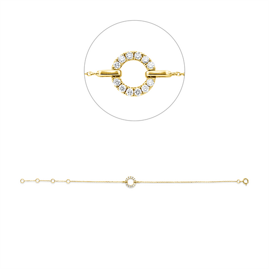 Diamantarmband – 750 Gelbgold · 0,16 ct