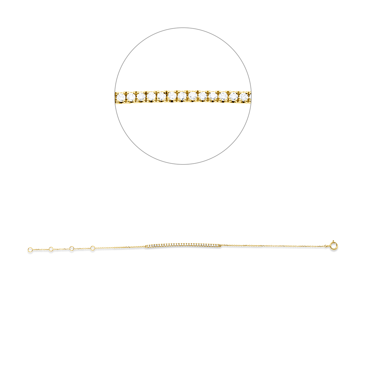 Diamantarmband – 750 Gelbgold · 0,25 ct
